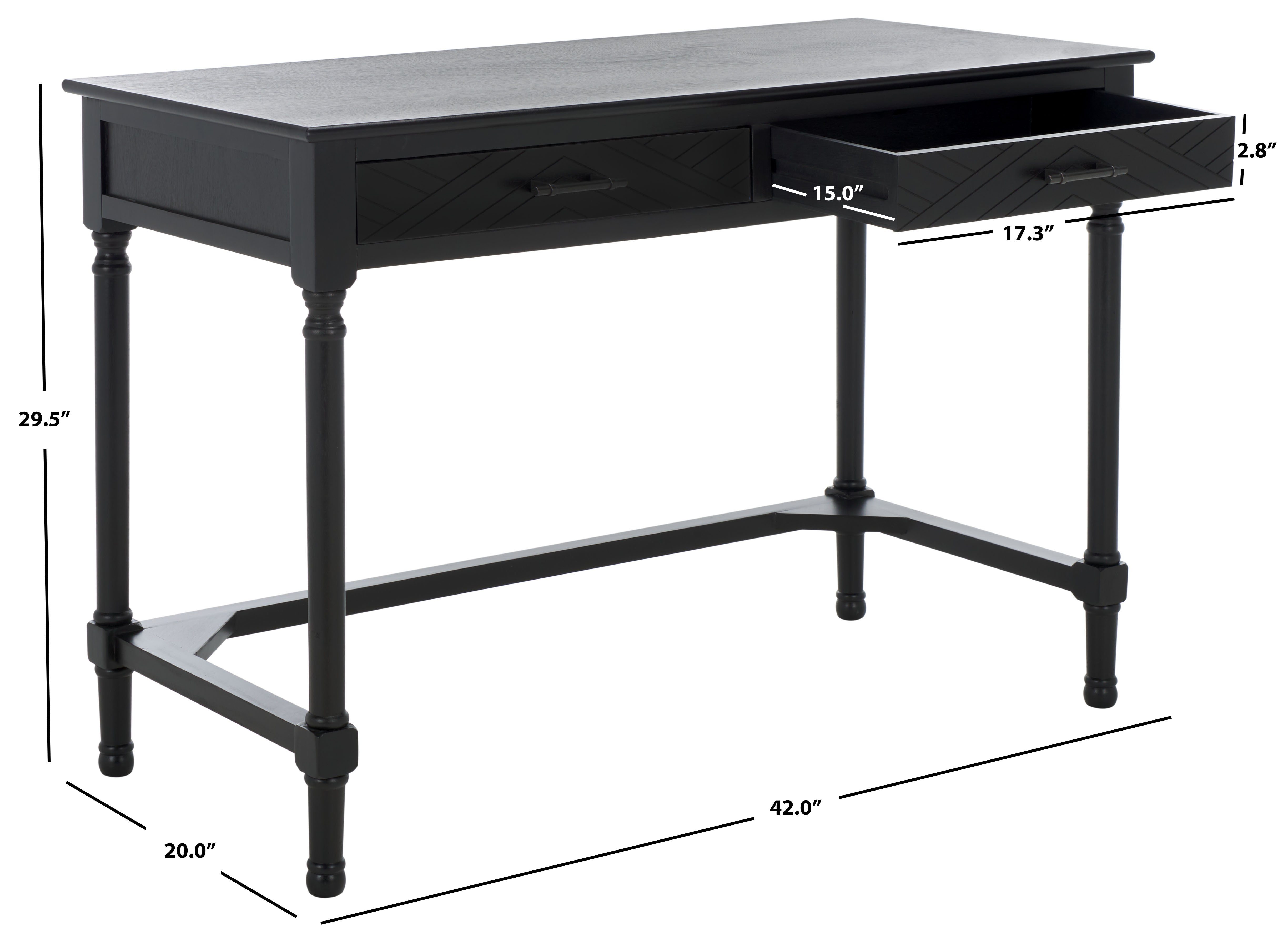 Safavieh Peyton 2 Drawer Desk , DSK5705 - Black