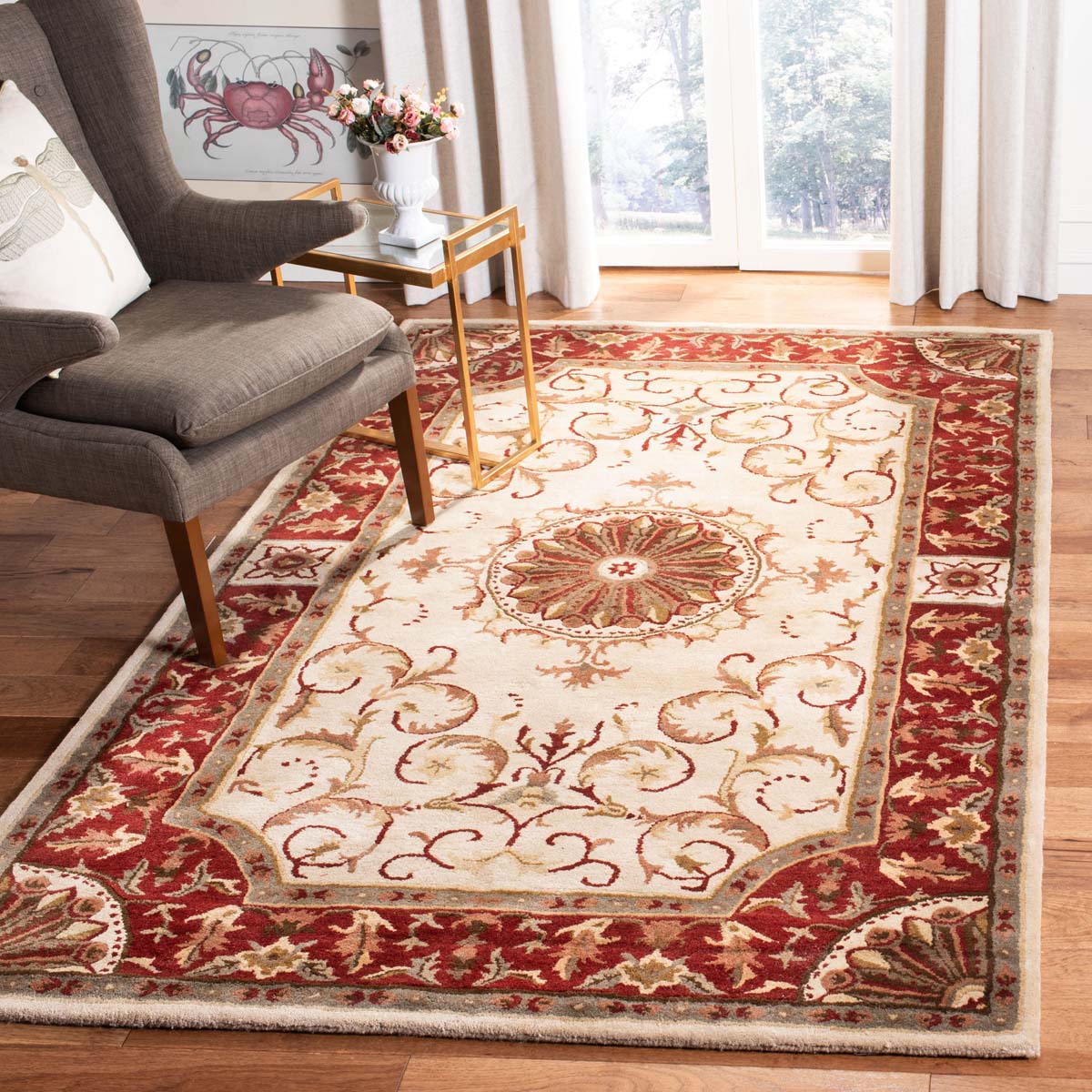 Safavieh Empire 459 Rug, EM459 - Ivory / Red