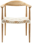 Safavieh Bandelier Arm Chair , FOX1003 - Light Oak/Off White Seat