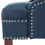 Safavieh Zoey Settee W/ Silver Nailheads , FOX6253 - Navy