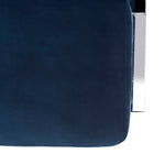 avieh Walden Modern Tufted Linen Chrome Accent Chair , FOX6279 - Navy