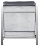 avieh Walden Modern Tufted Linen Chrome Accent Chair , FOX6279 - Light Grey