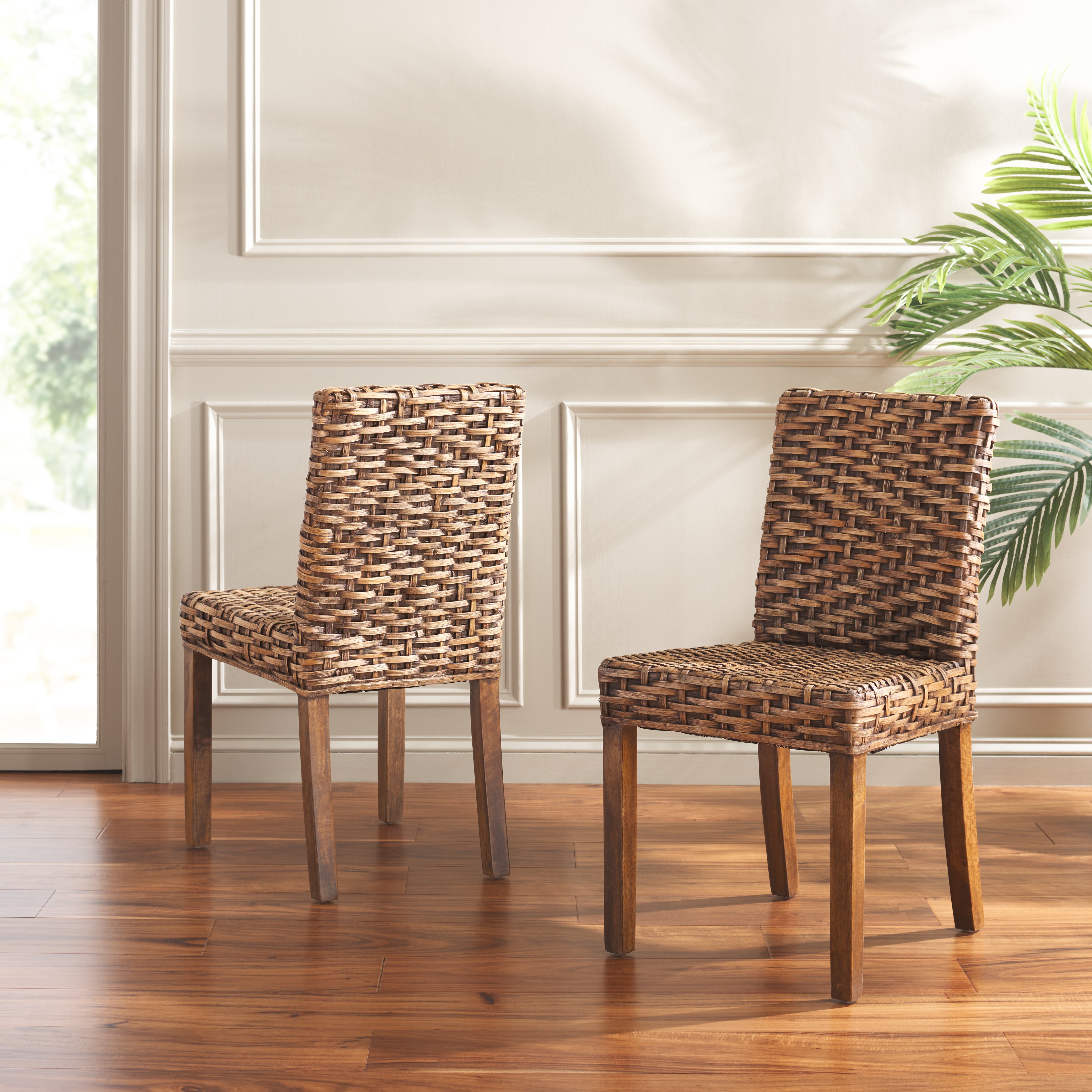 Safavieh Grove 19''H Rattan Side Chair (Set of 2), FOX6522 - Brown