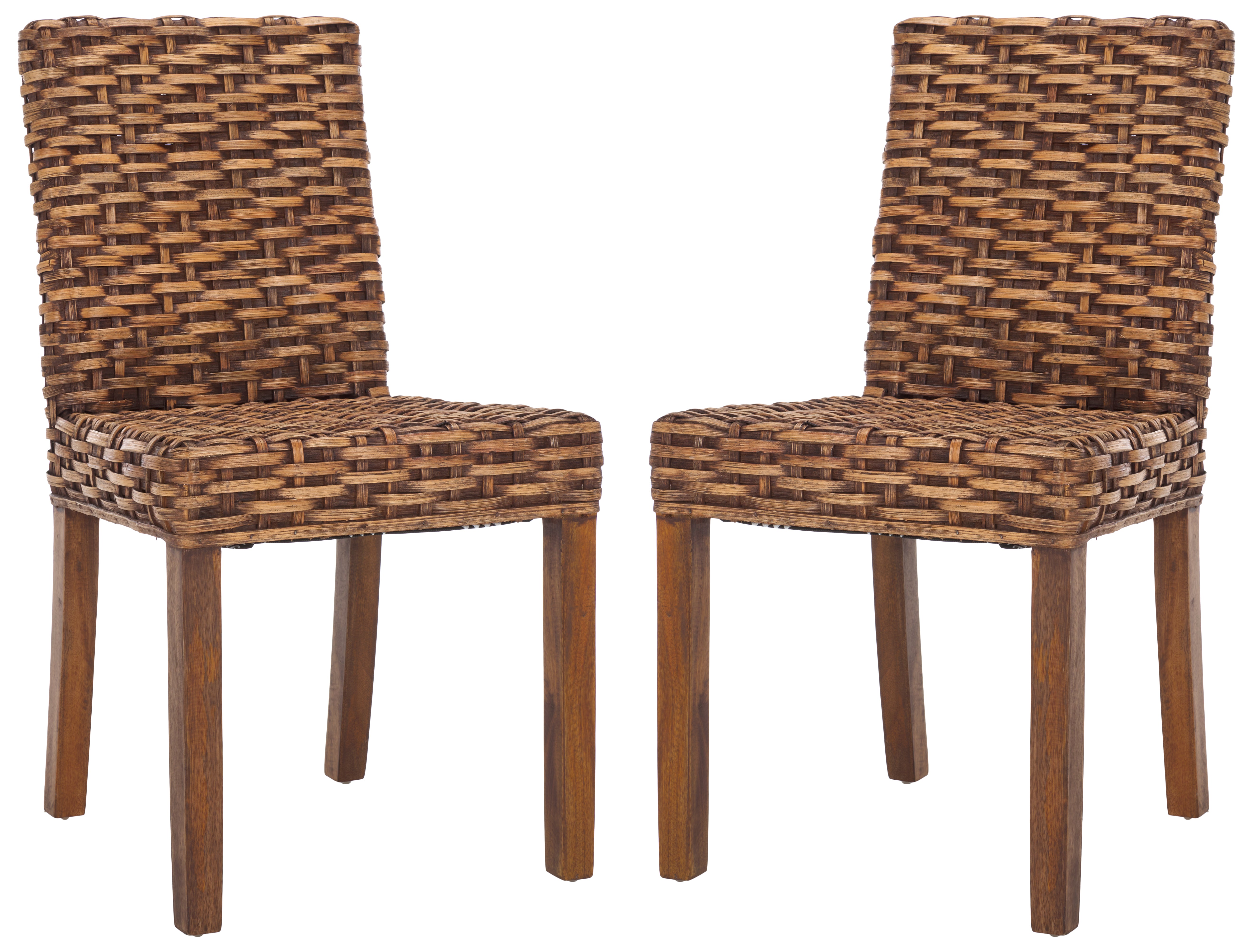 Safavieh Grove 19''H Rattan Side Chair (Set of 2), FOX6522 - Brown