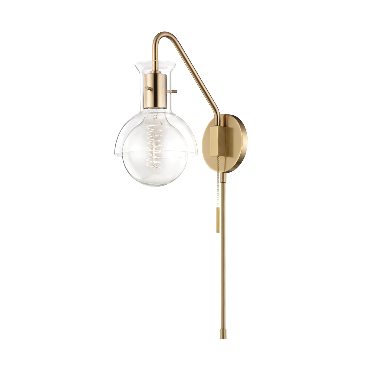 Riley Plug-in Sconce | Mitzi Lighting - HL111101G-AGB