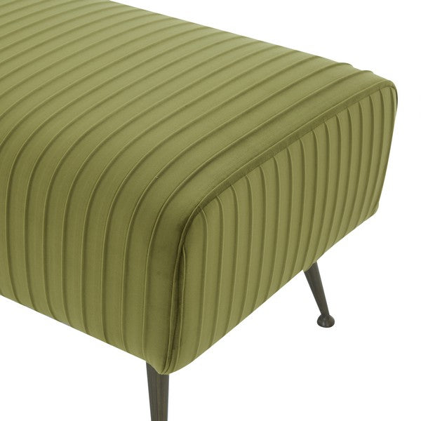 Safavieh Couture Salome Upholstered Bench - Olive Green / Antique Brass