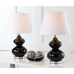 Safavieh Eva 24 Inch H Double Gourd Glass Lamp , LIT4086J - Black (Set of 2)