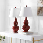 Safavieh Cybil 26 Inch H Double Gourd Lamp , LIT4088 - Red (Set of 2)