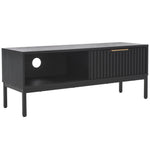 Safavieh Lylia 1 Door Media Stand, MED9617 - Black / Black Legs / Gold Handle