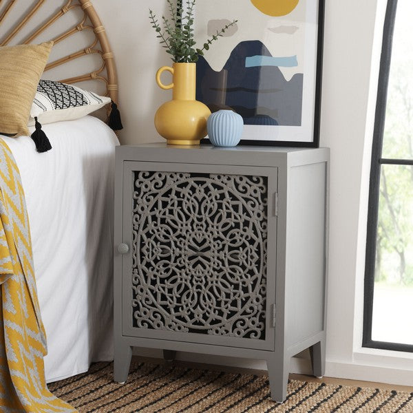 Safavieh Tayda 2 Shelf 1 Door Nightstand, NST5307 - Grey