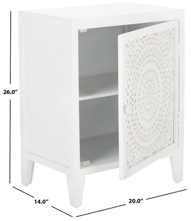 Safavieh Tybalt 2 Shelf 1 Door Nightstand, NST5308 - White Washed