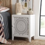 Safavieh Tybalt 2 Shelf 1 Door Nightstand, NST5308 - White Washed