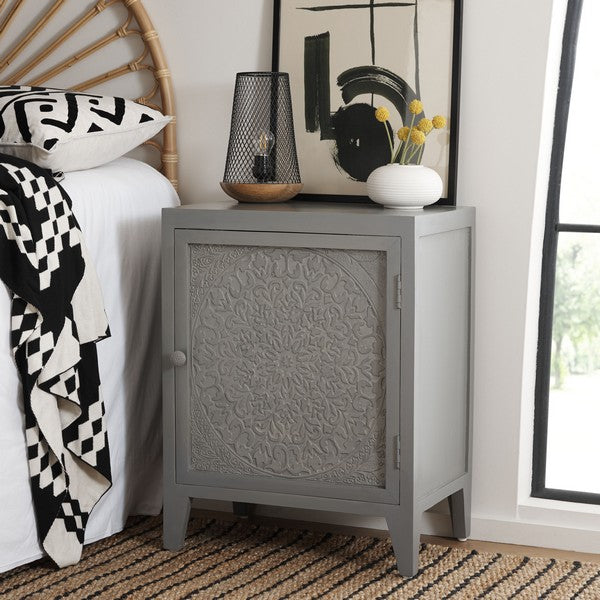 Safavieh Tiriaq 2 Shelf 1 Door Nightstand, NST5310 - Grey