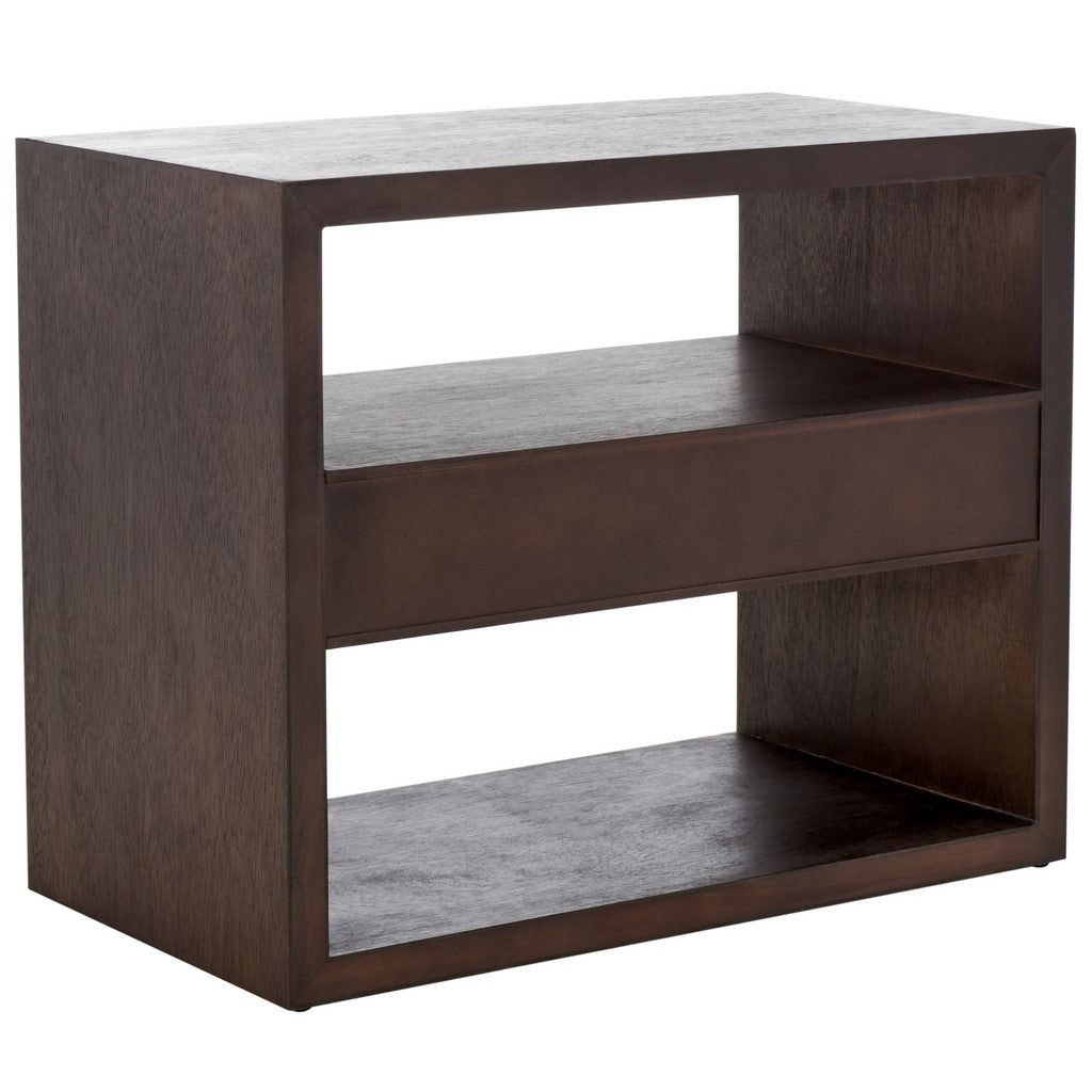 Safavieh Munson 2 Shelf 1 Drawer Nightstand, NST6603 - Dark Oak