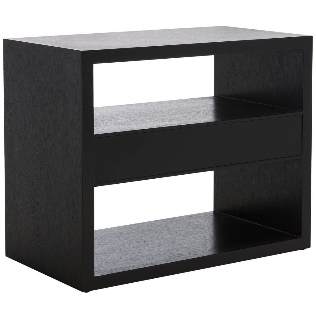 Safavieh Munson 2 Shelf 1 Drawer Nightstand, NST6603 - Black