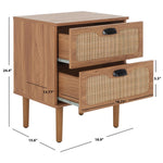 Safavieh Irelia 2 Drawer Nightstand , NST9602 - Oak