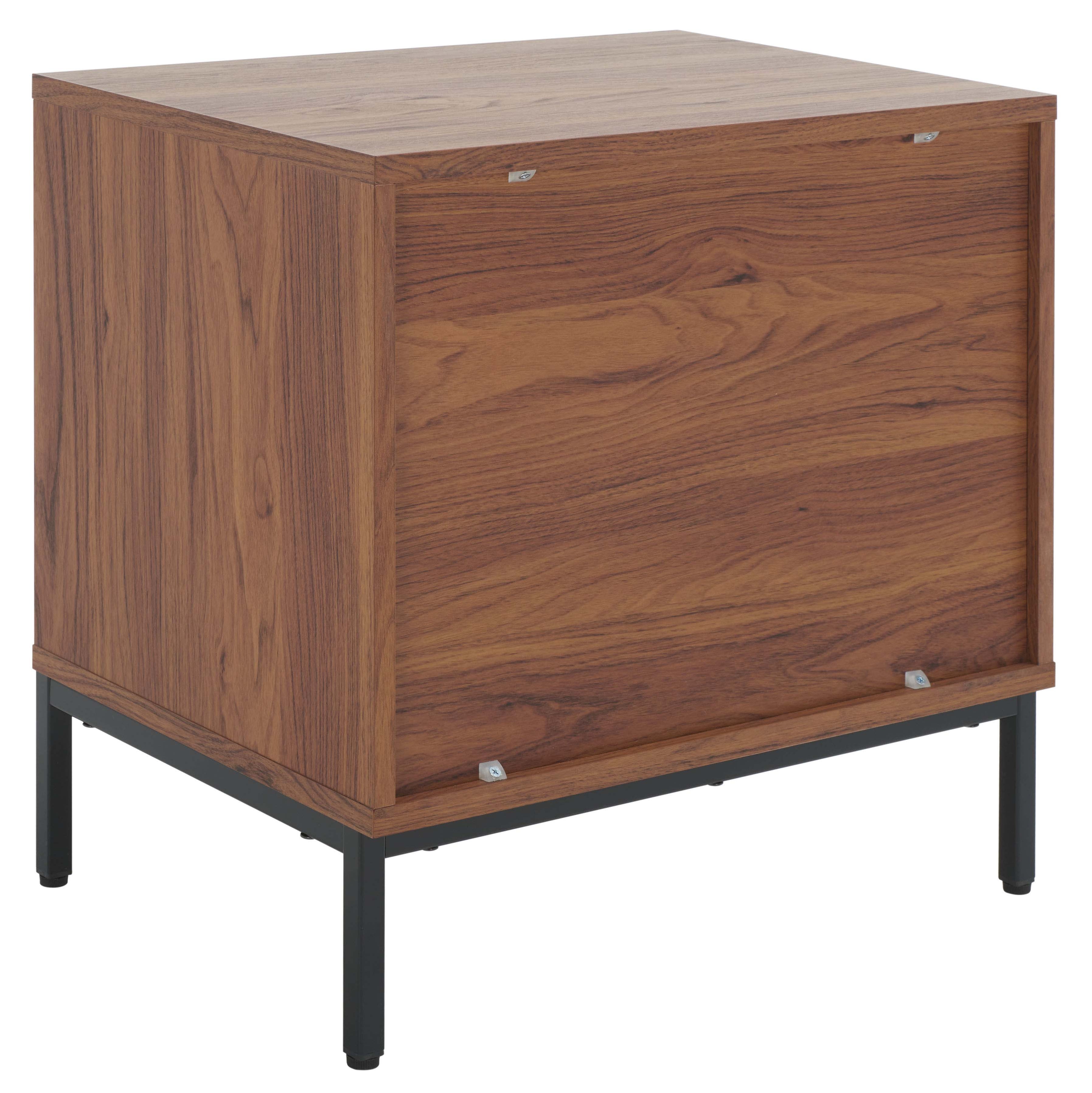 Safavieh Lylia 2 Drawer Nightstand, NST9605 - Walnut / Black