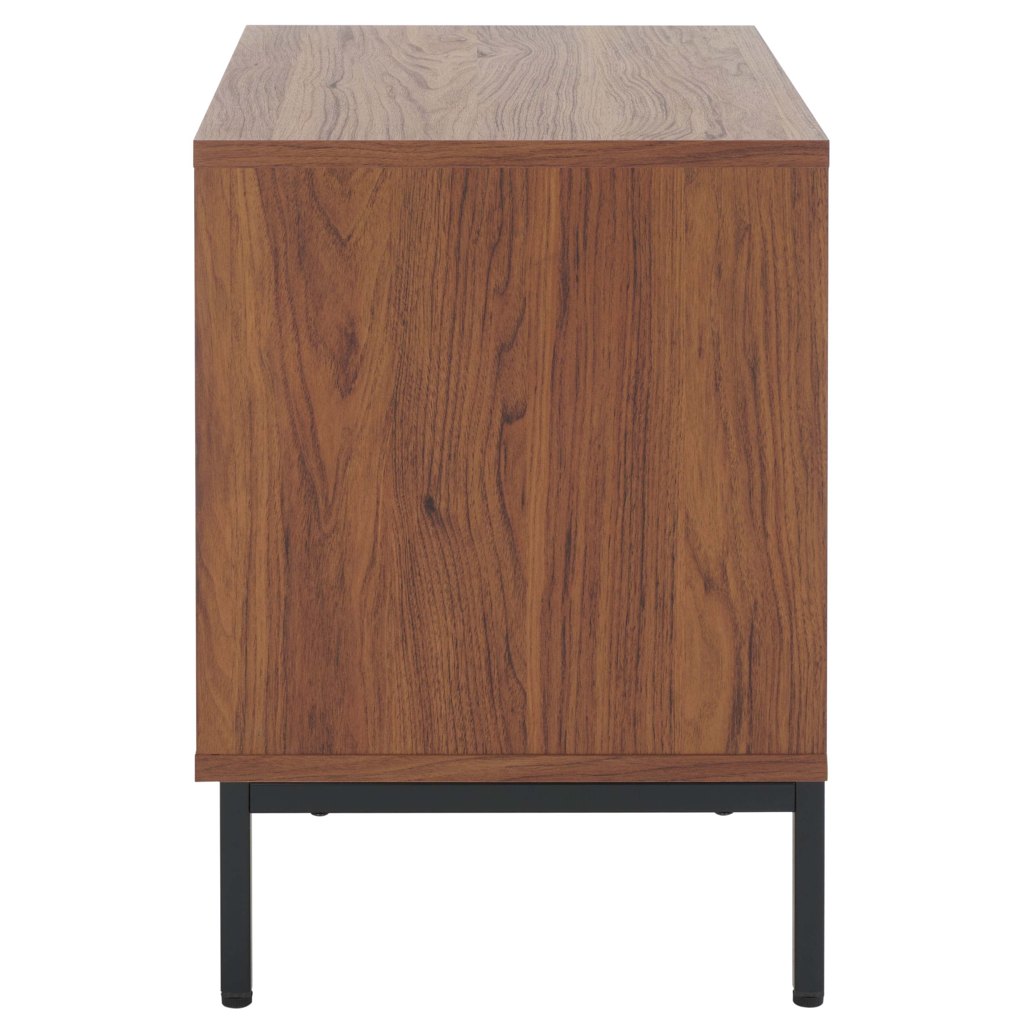 Safavieh Lylia 2 Drawer Nightstand, NST9605 - Walnut / Black