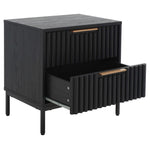 Safavieh Lylia 2 Drawer Nightstand, NST9605 - Black / Black