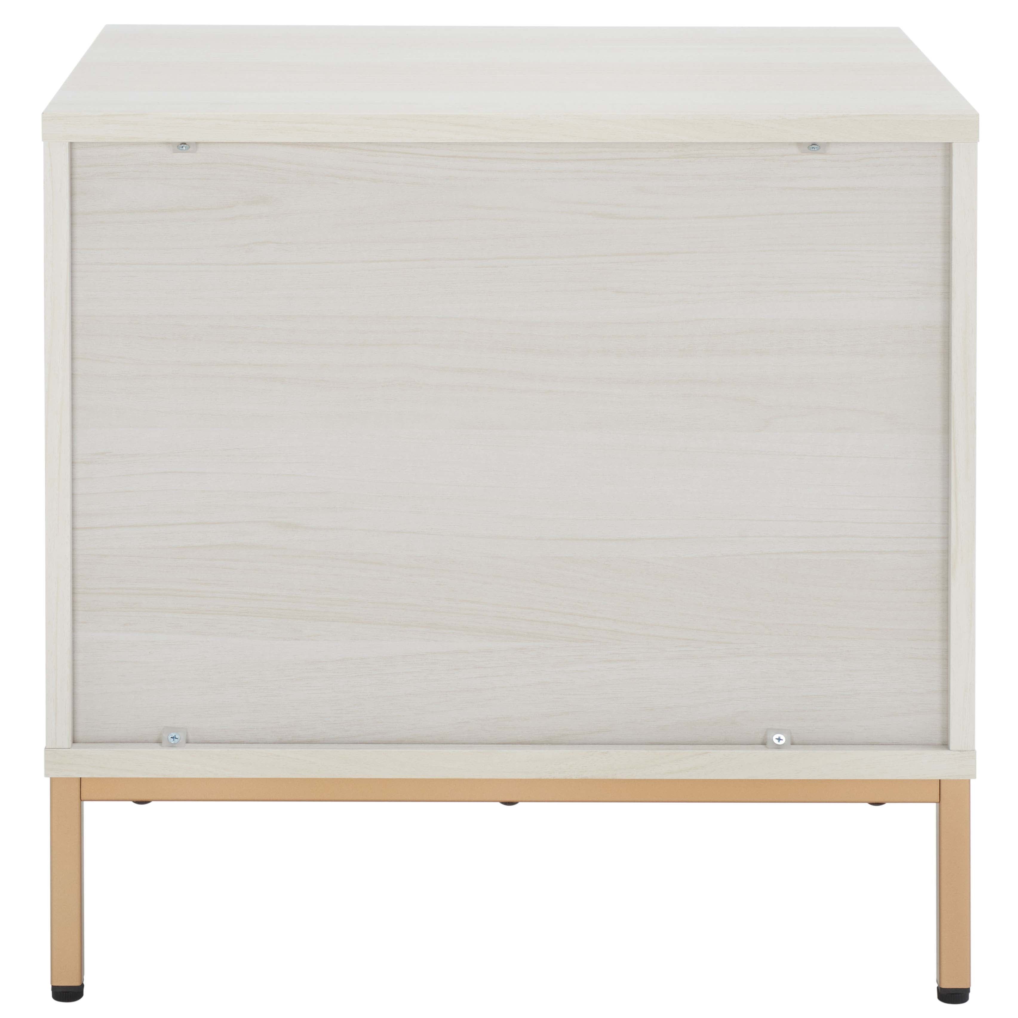 Safavieh Lylia 2 Drawer Nightstand, NST9605 - White / Gold