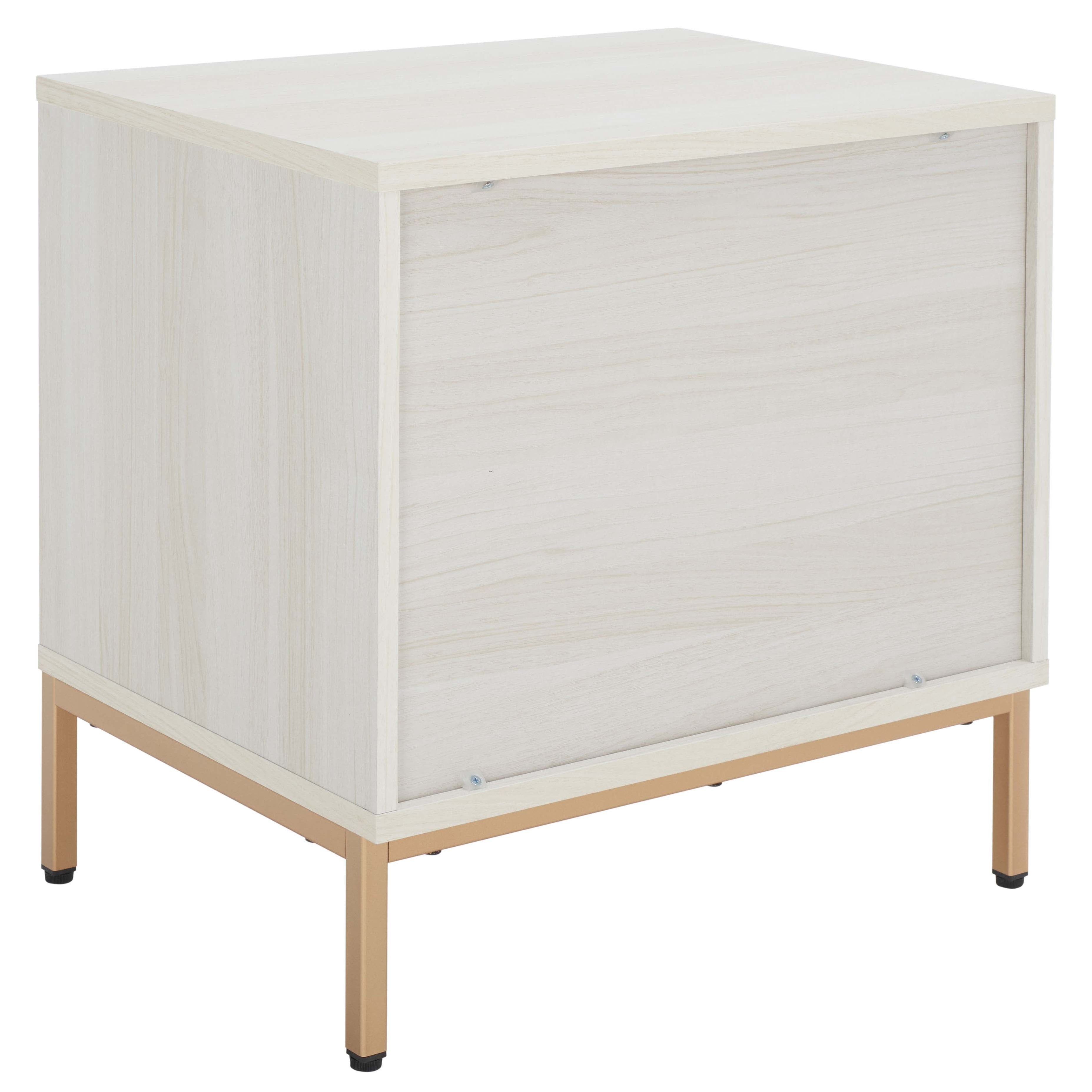 Safavieh Lylia 2 Drawer Nightstand, NST9605 - White / Gold