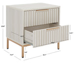 Safavieh Lylia 2 Drawer Nightstand, NST9605 - White / Gold