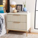 Safavieh Lylia 2 Drawer Nightstand, NST9605 - White / Gold