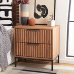 Safavieh Lylia 2 Drawer Nightstand, NST9605 - Oak / Black