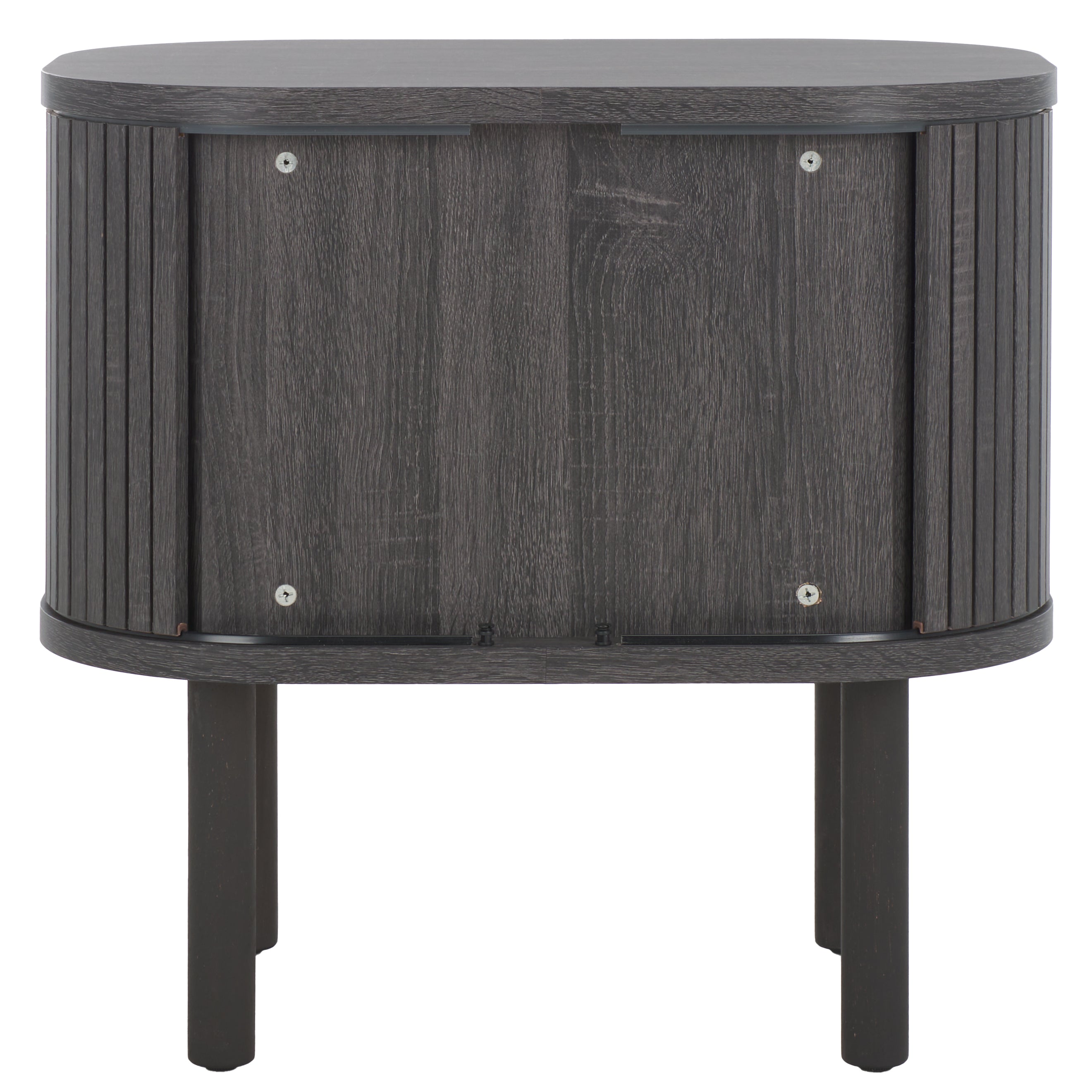 Safavieh Tealla 2 Tambour Door Nightstand, NST9609 - Distressed Black / Gold