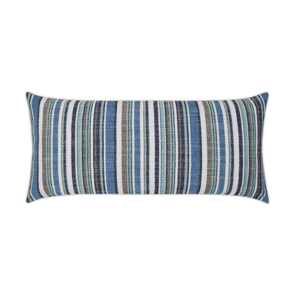 Fancy Stripe Lumbar Outdoor Throw Pillow - Navy | DV KAP