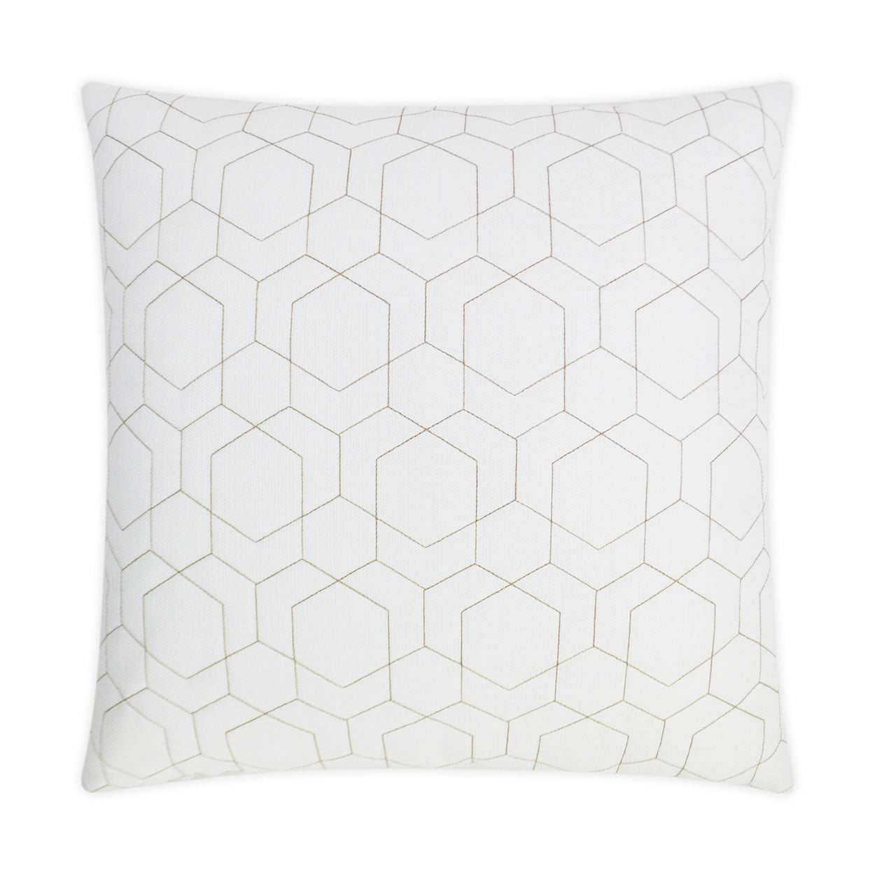 Hex Quilt Outdoor Throw Pillow - White | DV KAP