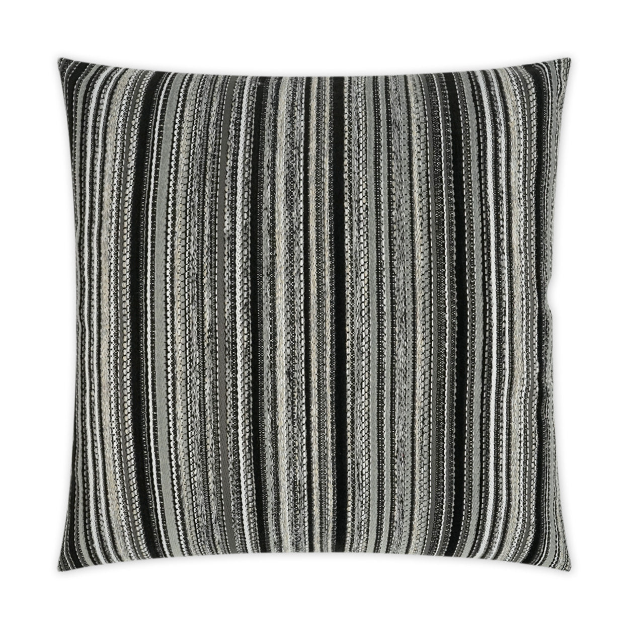 Peerless Stripe Outdoor Throw Pillow - Black | DV KAP