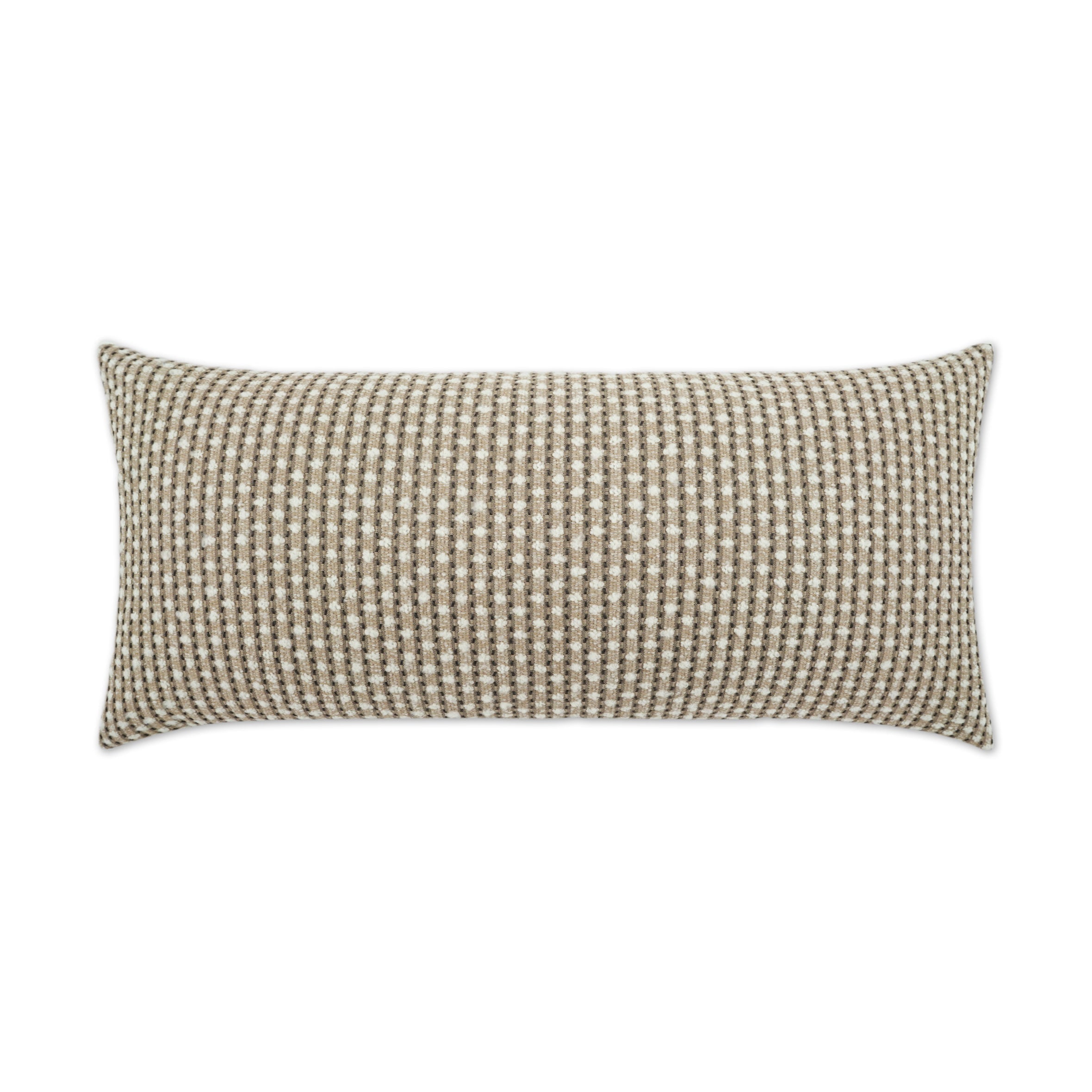 Dot Dash Lumbar Outdoor Throw Pillow - Taupe | DV KAP