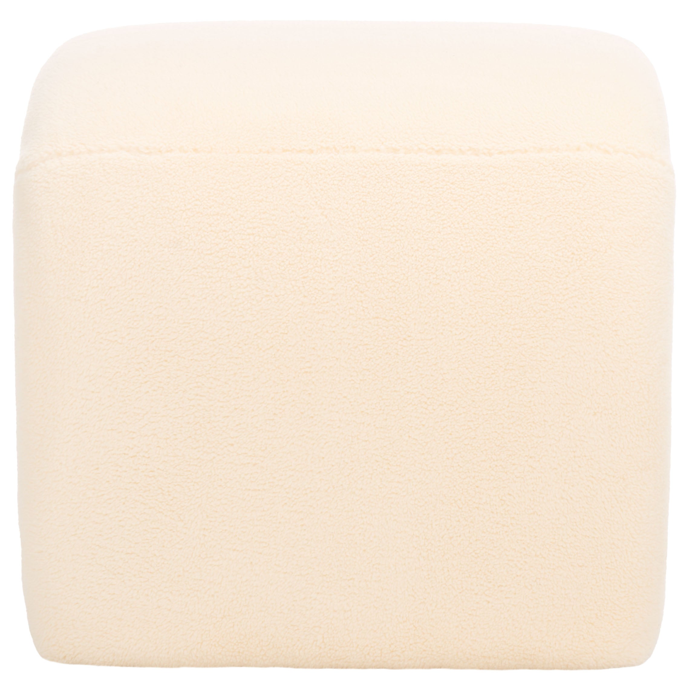 Safavieh Kibo Ottoman , OTT1300 - Cream Faux Shearling