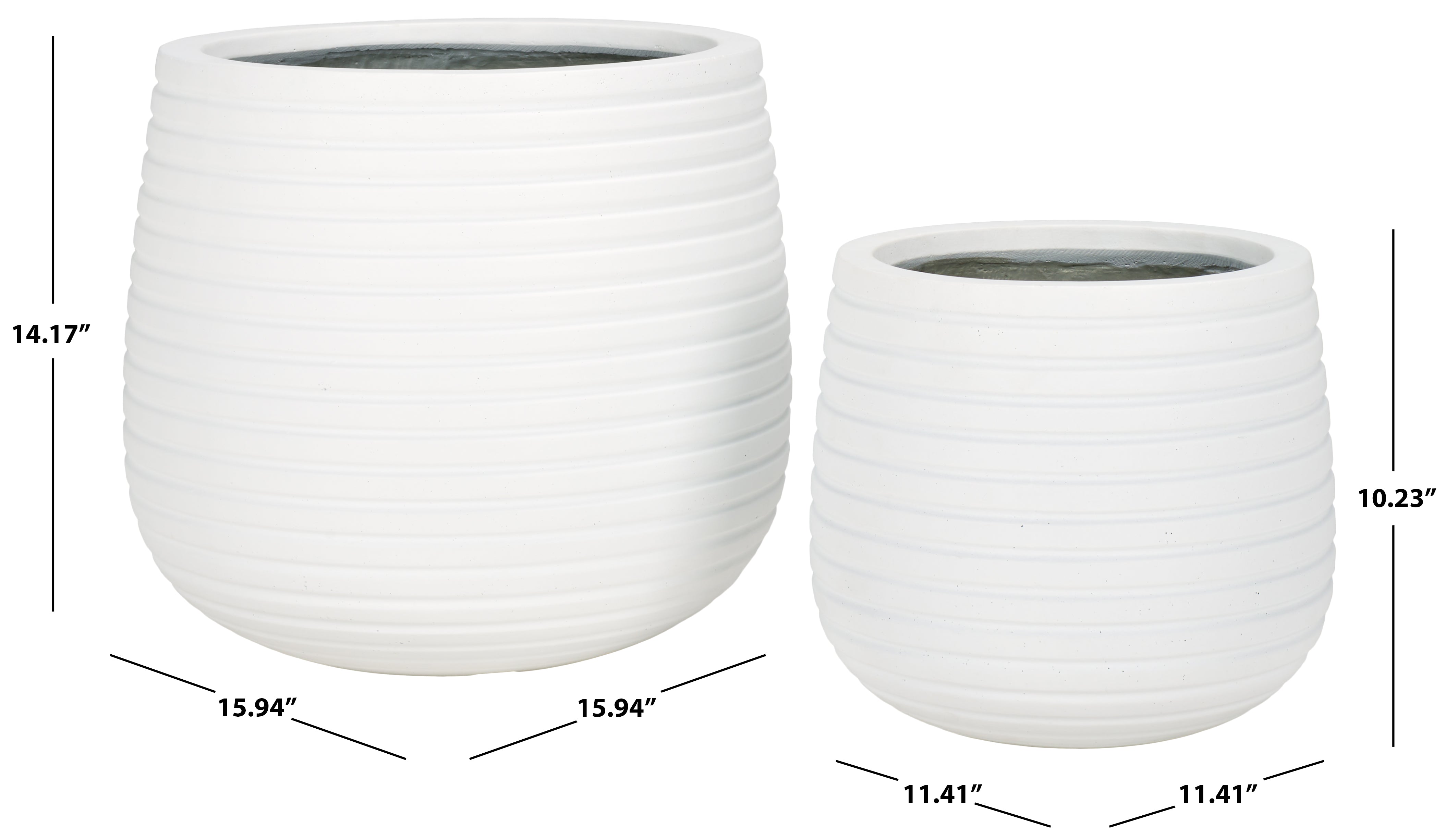 Safavieh Jasper Planter Pot (Set of 2), PAT1535, White