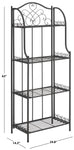 Safavieh Amaris Wrought Iron 4 Tier Outdoor Bakers Rack , PAT5014 - Black