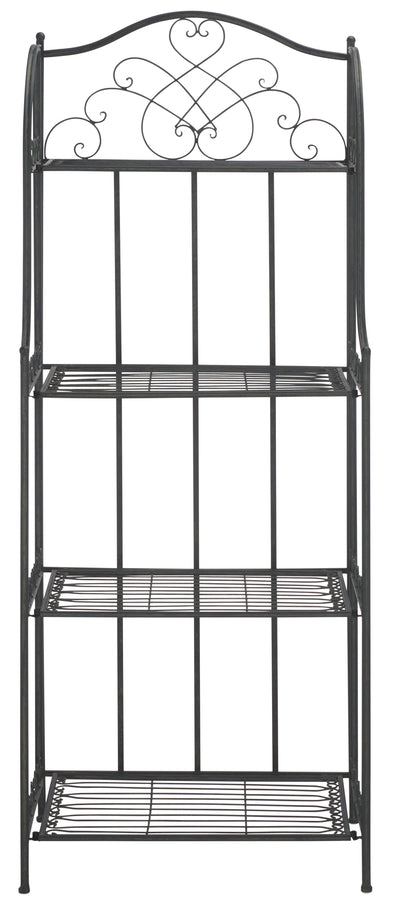 Safavieh Amaris Wrought Iron 4 Tier Outdoor Bakers Rack , PAT5014 - Black