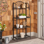 Safavieh Amaris Wrought Iron 4 Tier Outdoor Bakers Rack , PAT5014 - Black