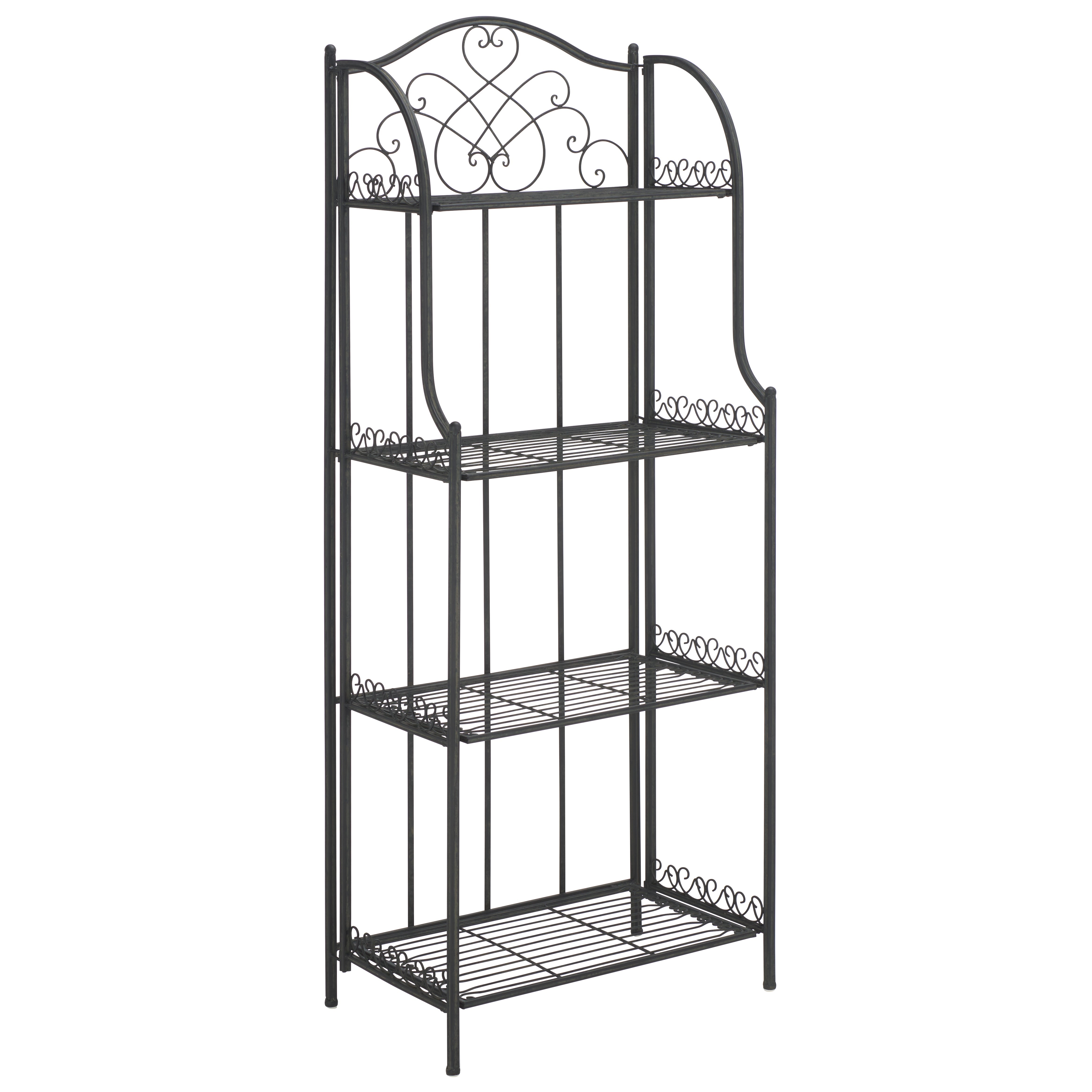 Safavieh Amaris Wrought Iron 4 Tier Outdoor Bakers Rack , PAT5014 - Black