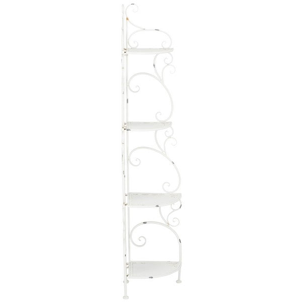 Safavieh Turuca 4 Tier Corner Shelf Unit , PAT5034 - Antique White