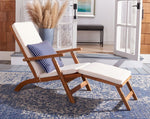 Safavieh Palmdale Lounge Chair, PAT7015 - Natural / Beige / Navy White