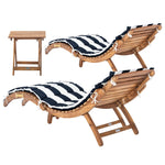 Safavieh Pacifica 3 Piece Lounge Set , PAT7020 - Natural / Navy Stripe