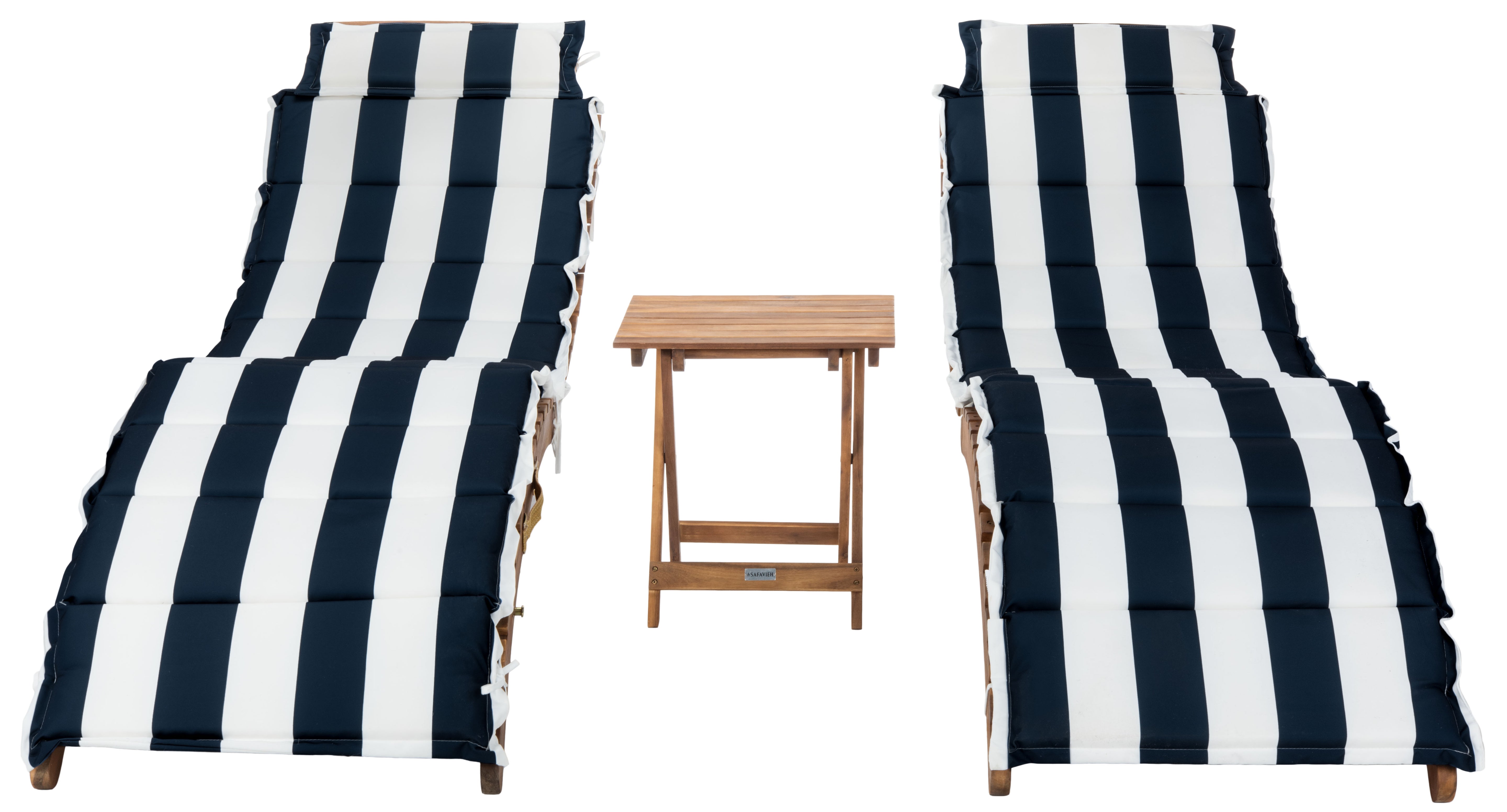 Safavieh Pacifica 3 Piece Lounge Set , PAT7020 - Natural / Navy Stripe