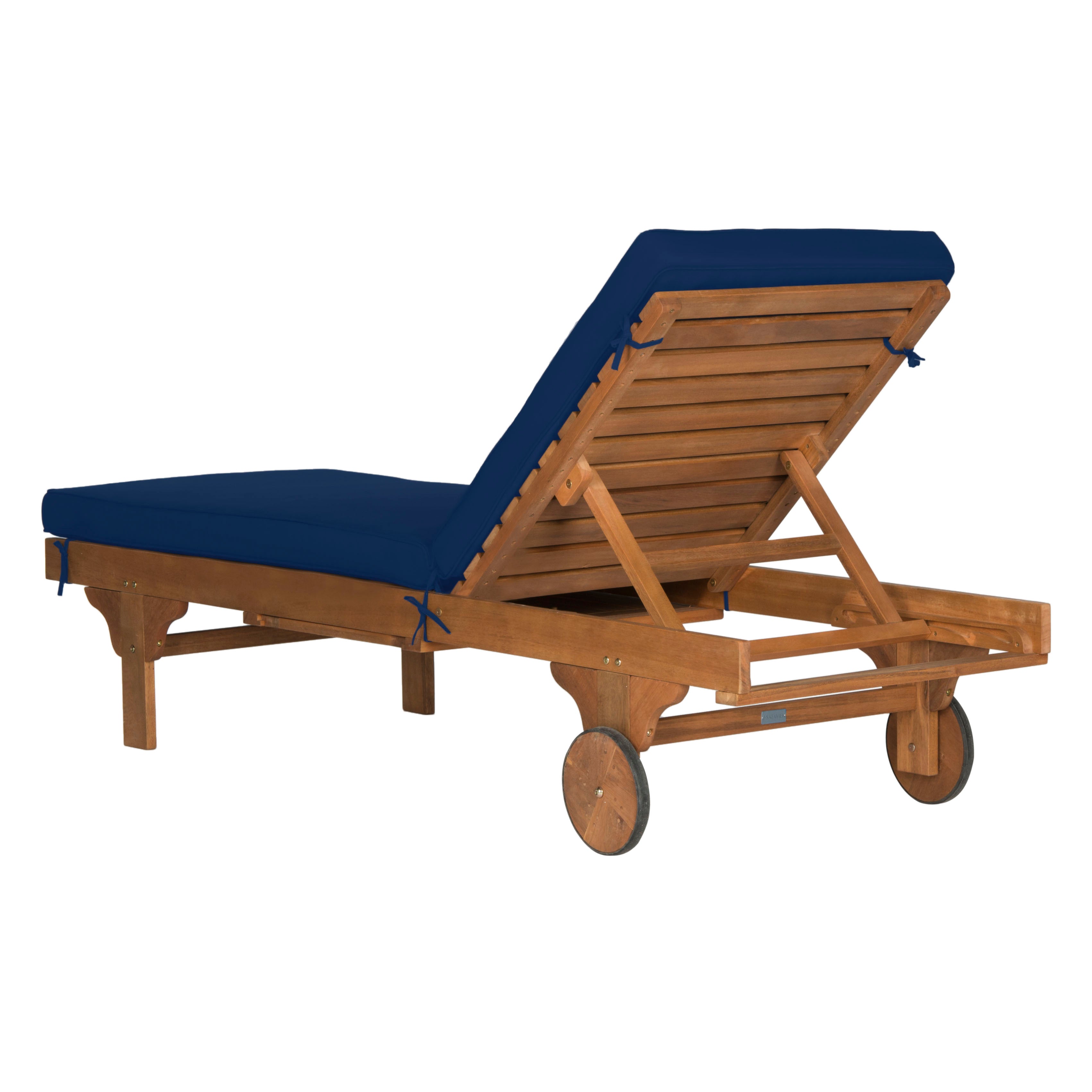 Safavieh Newport Chaise Lounge Chair With Side Table , PAT7022 - Natural/Navy