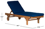 Safavieh Newport Chaise Lounge Chair With Side Table , PAT7022 - Natural/Navy