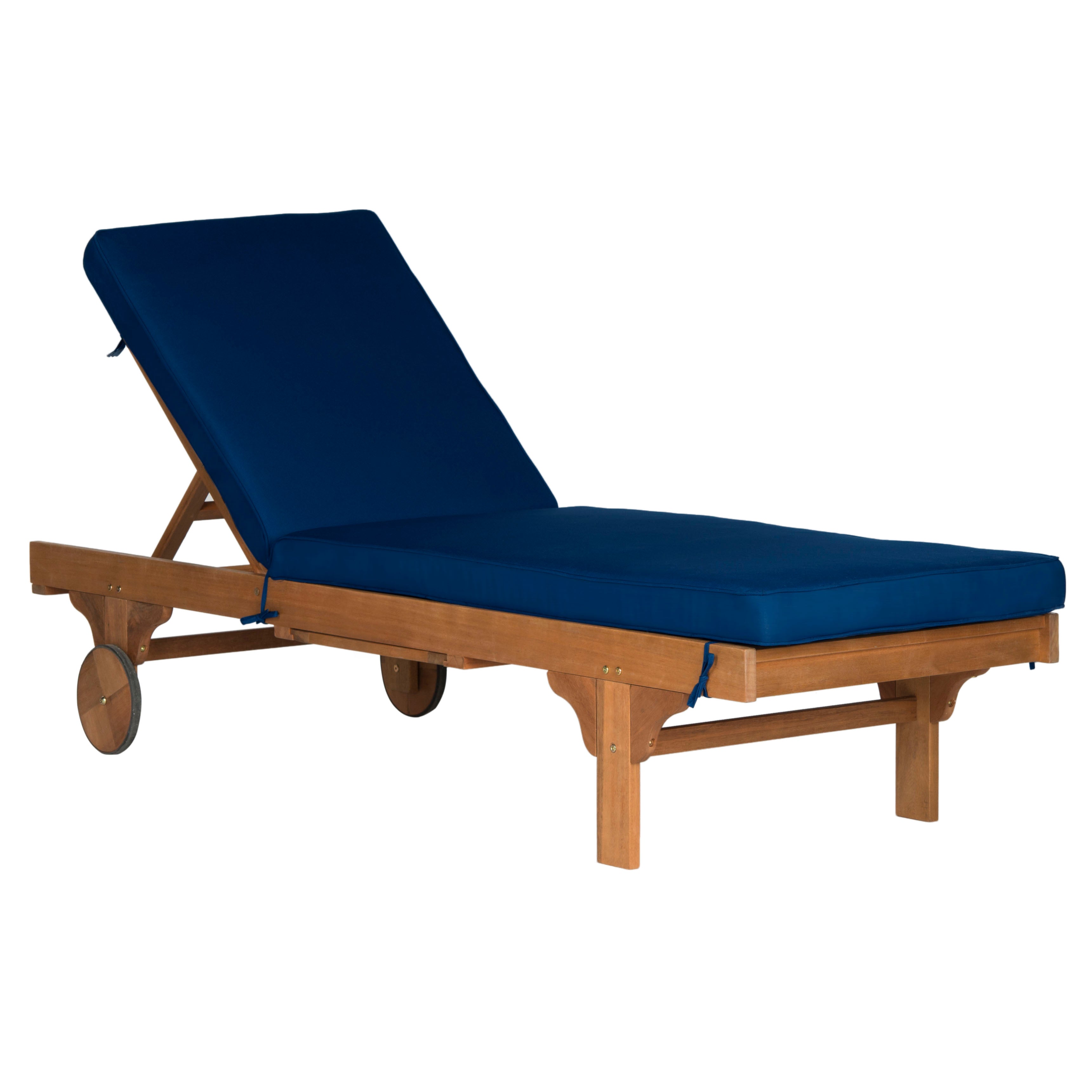 Safavieh Newport Chaise Lounge Chair With Side Table , PAT7022 - Natural/Navy