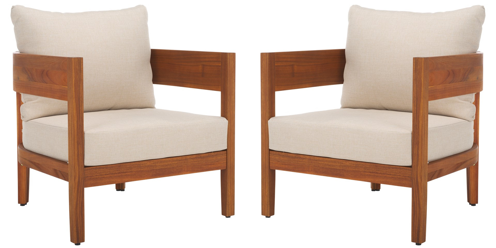 Safavieh Theo Chair (Set of 2), PAT7087 - Natural / Taupe