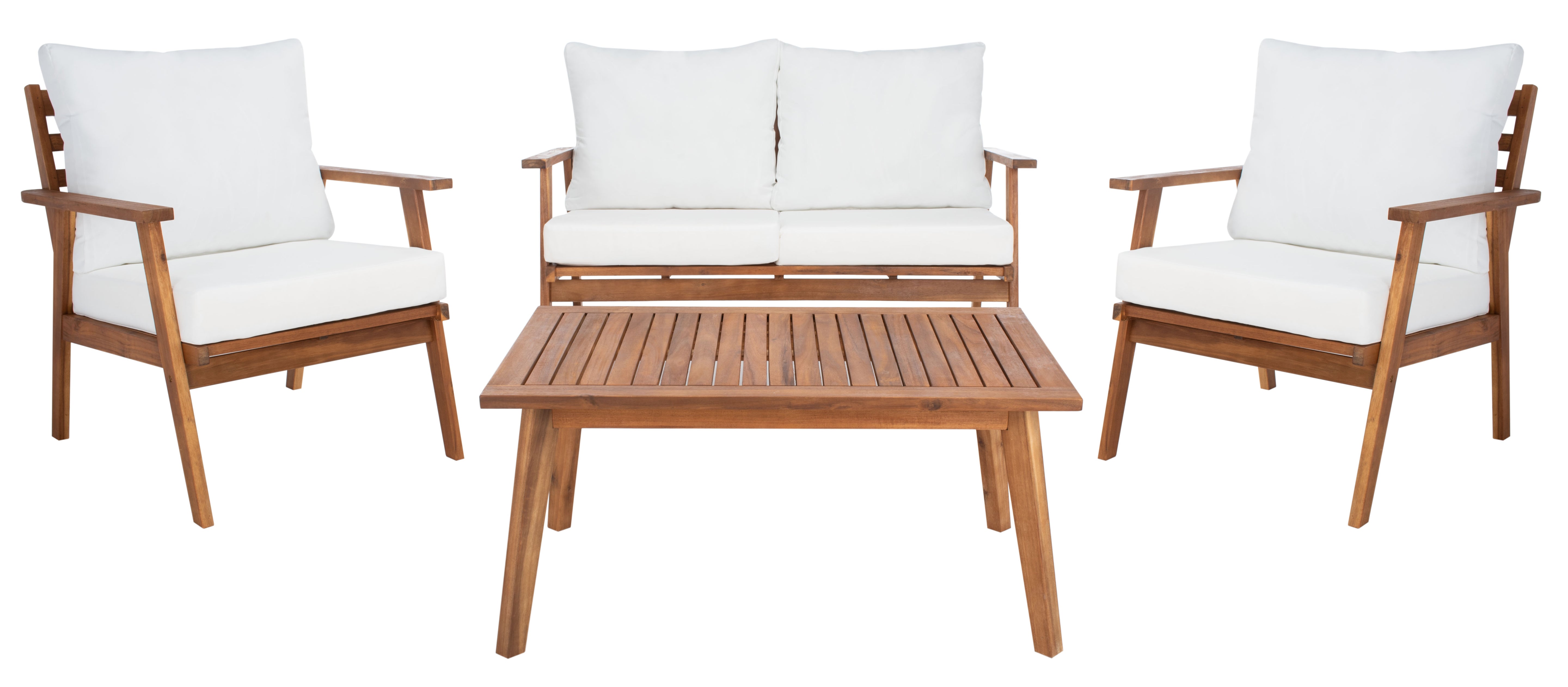 Safavieh Castalia 4 Piece Outdoor Living Set , PAT7305 - Natural / Beige