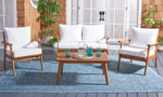 Safavieh Castalia 4 Piece Outdoor Living Set , PAT7305 - Natural / Beige