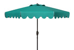 Safavieh Venice Single Scallop 9Ft Crank Outdoor Push Button Tilt Umbrella , PAT8010 - Hunter Green